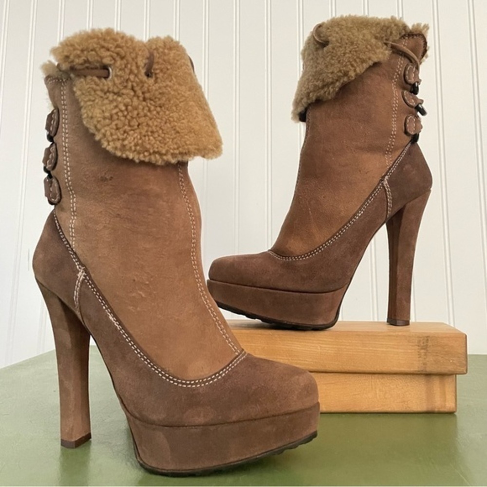 Sebastian Milano ELIATY Sherpa Lined Boots in Italian Leather Hand Made *Italy*